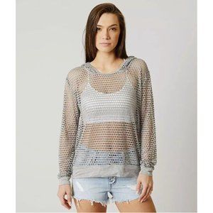 LAVA FROM BUCKLE SIZE SMALL GRAY LONG SLEEVE SOFT MESH FASHION HOODIE NWT